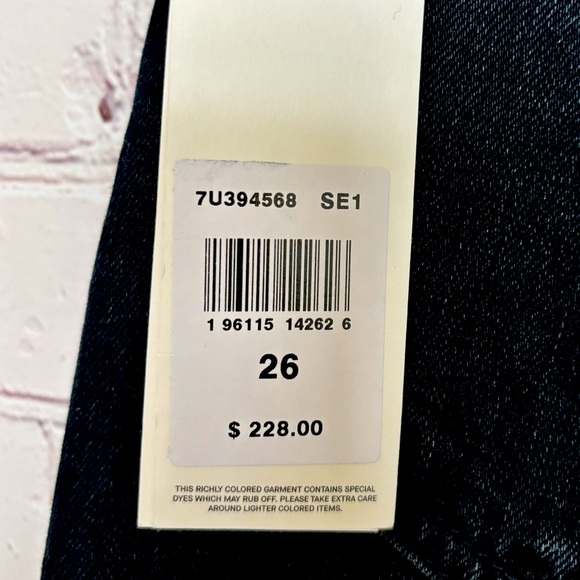 7 FOR ALL MANKIND Easy Fit Slim High Rise Dark Wash Denim Jeans--26 - Picture 14 of 16